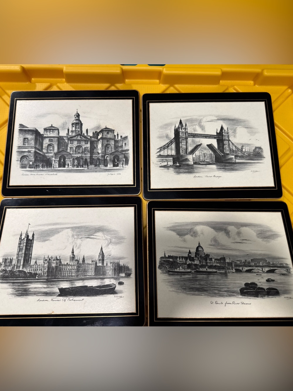 Vintage Lady Clare Hard Back Placemats With Scenes of Victorian London